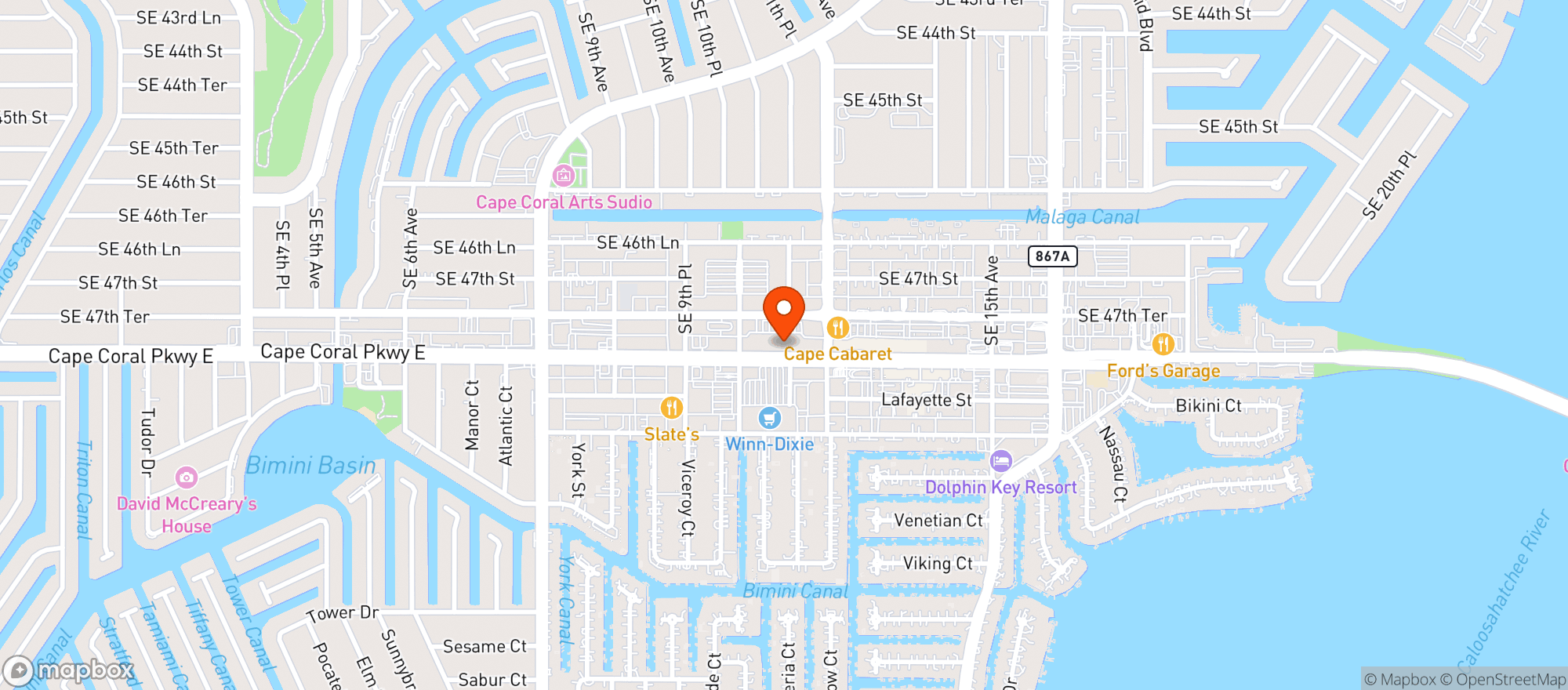 Map showing Iguana Mia