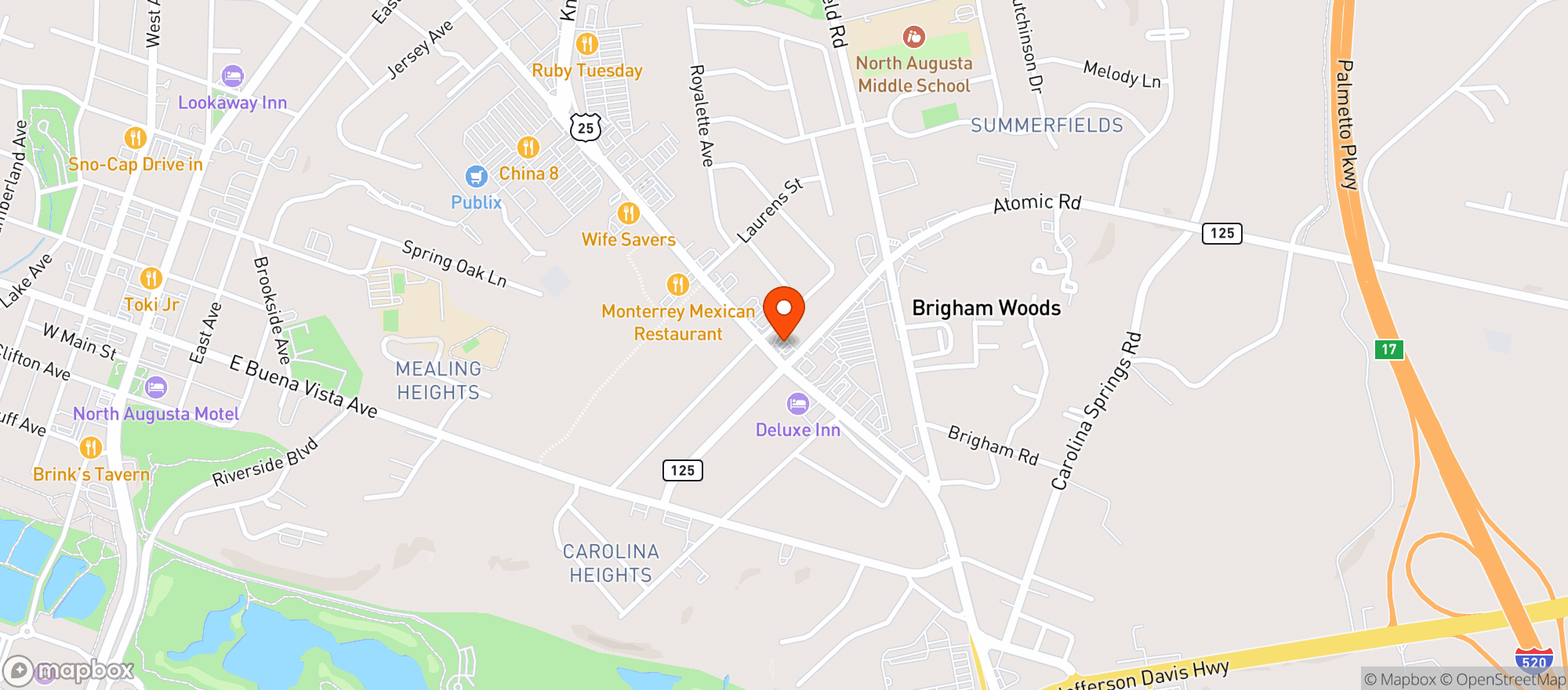 Map showing Sprint Foods - Ga - Sc #900744