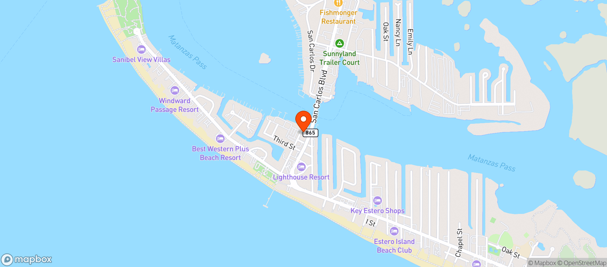 Map showing Nicks Liquors