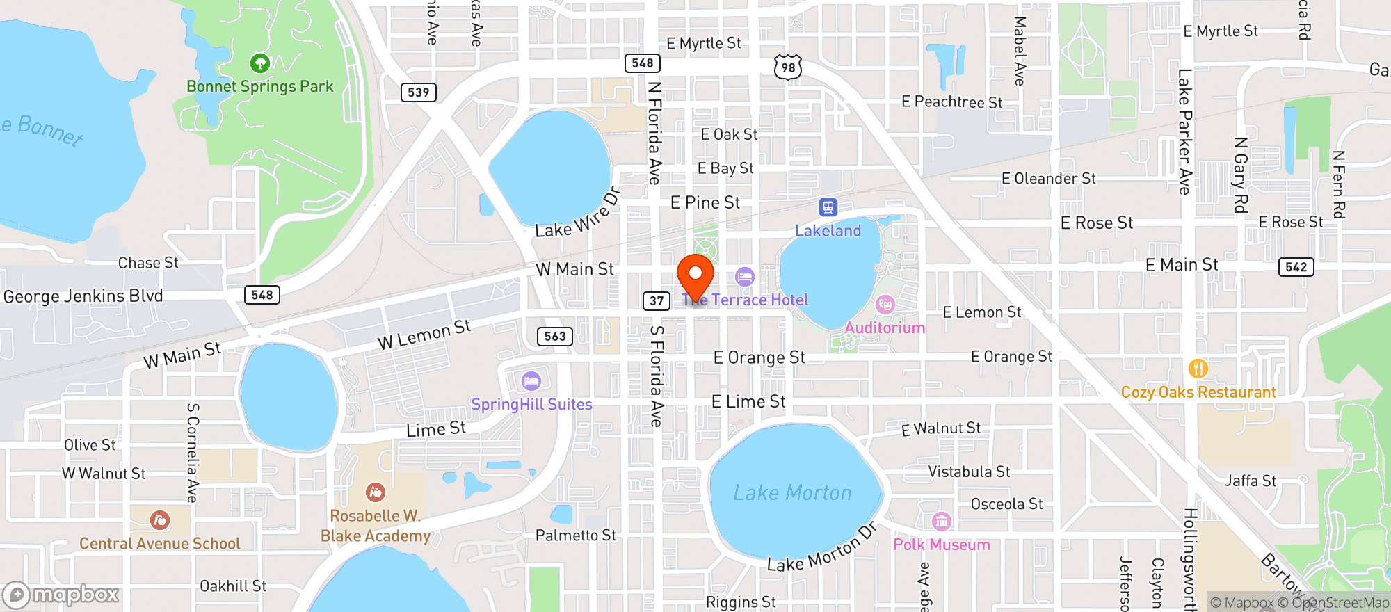 Map showing Mojo Federal Swine & Spirits