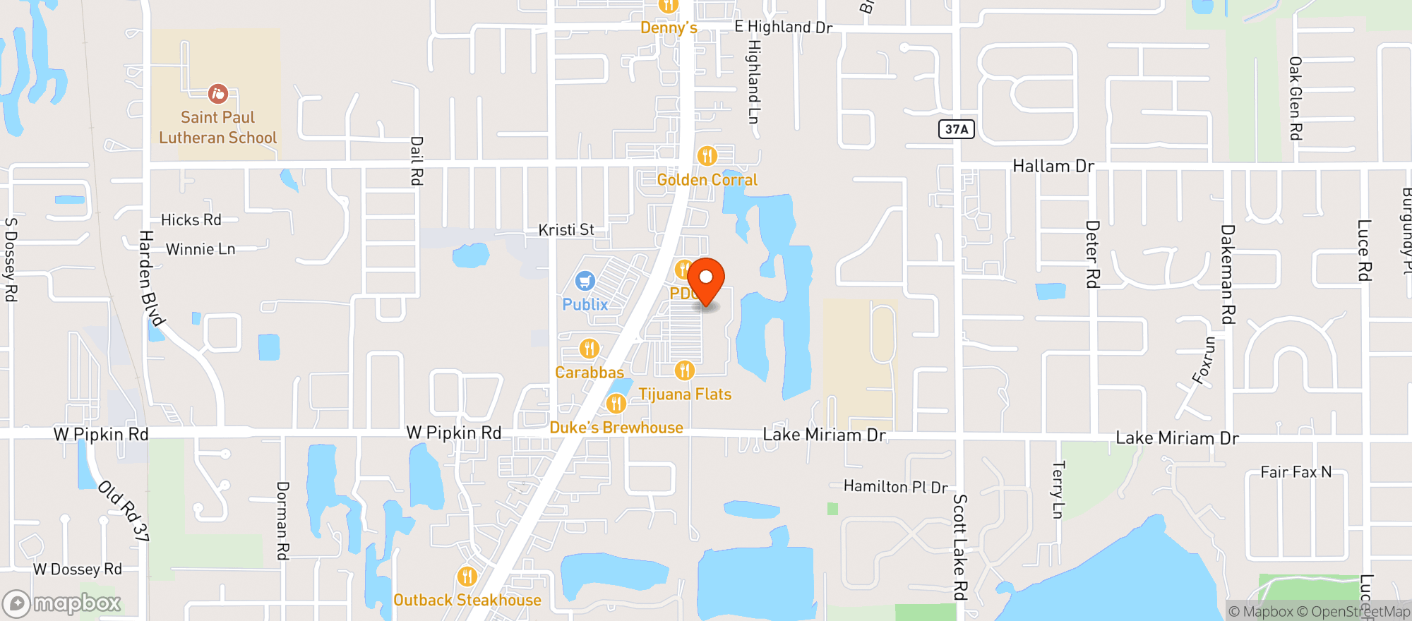 Map showing PUBLIX SUPER MARKET #2043