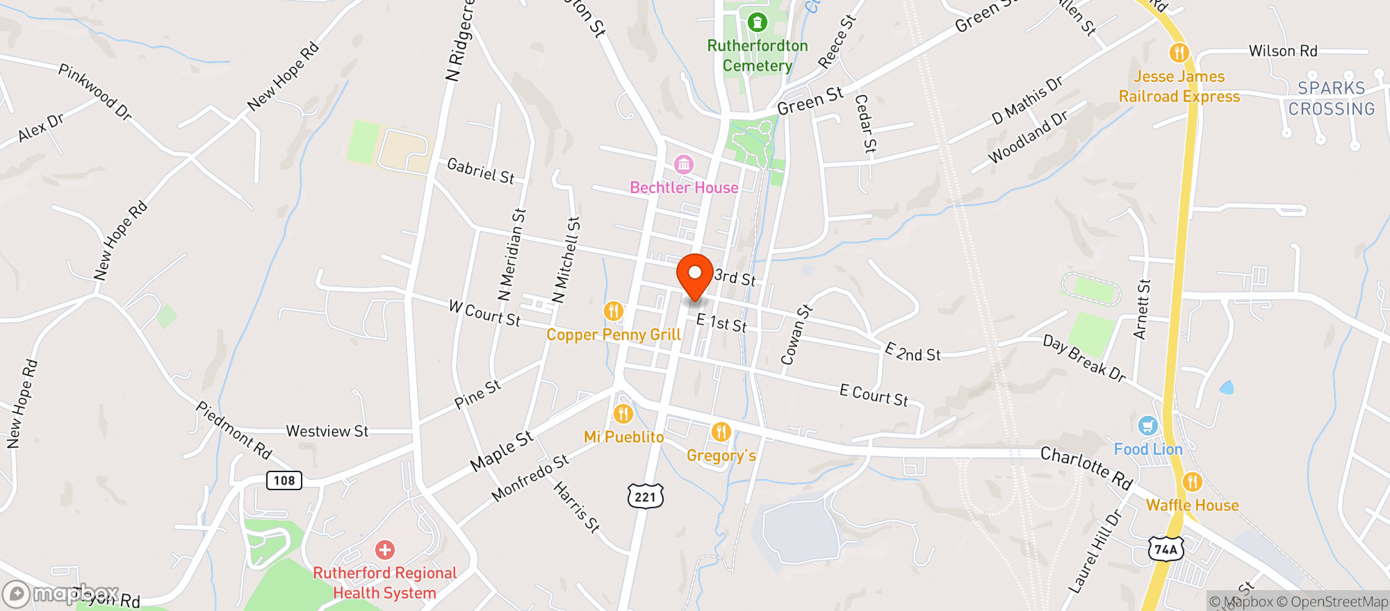 Map showing Matt Daigle S Club Car