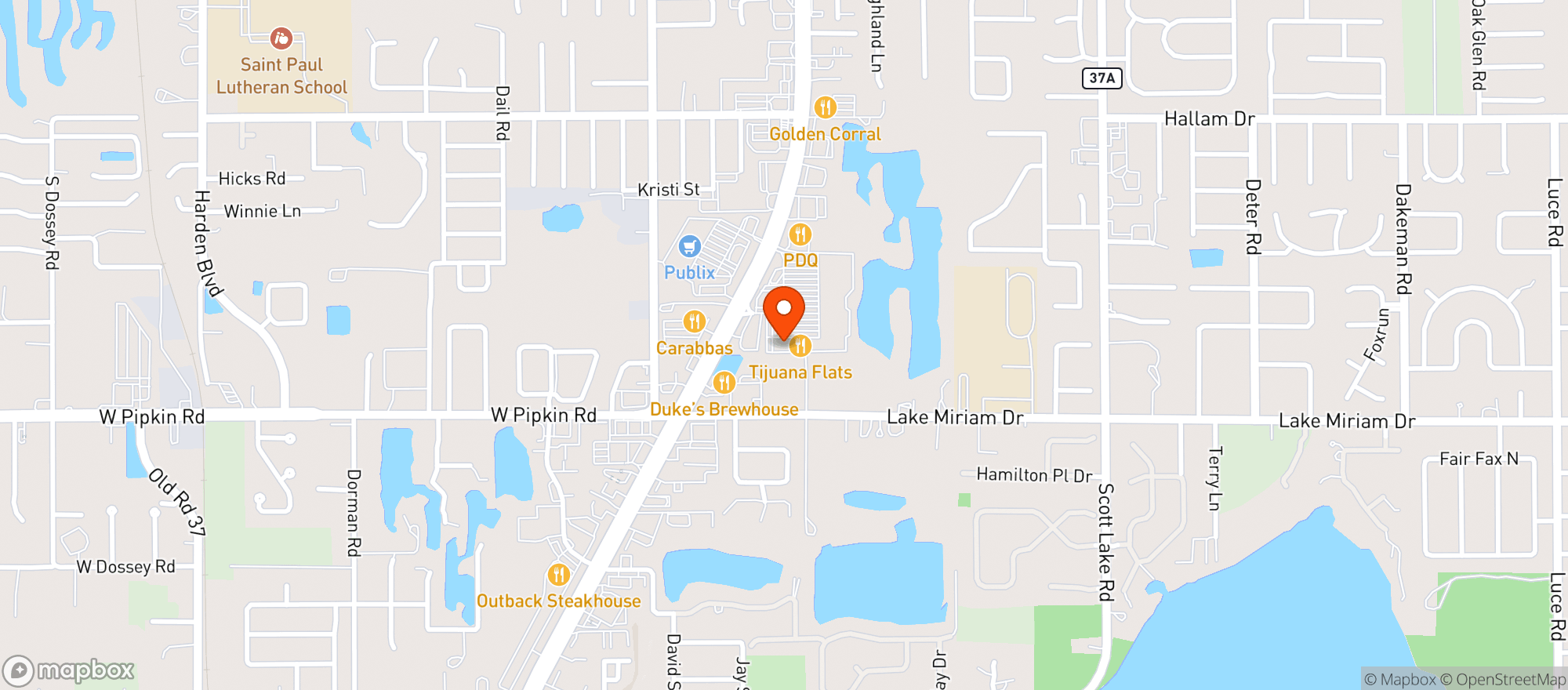 Map showing Beef O Bradys South Lkld