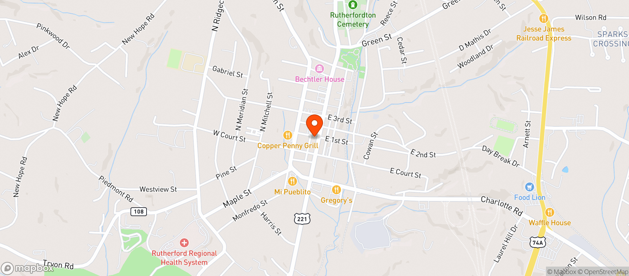 Map showing Parcel Exchange