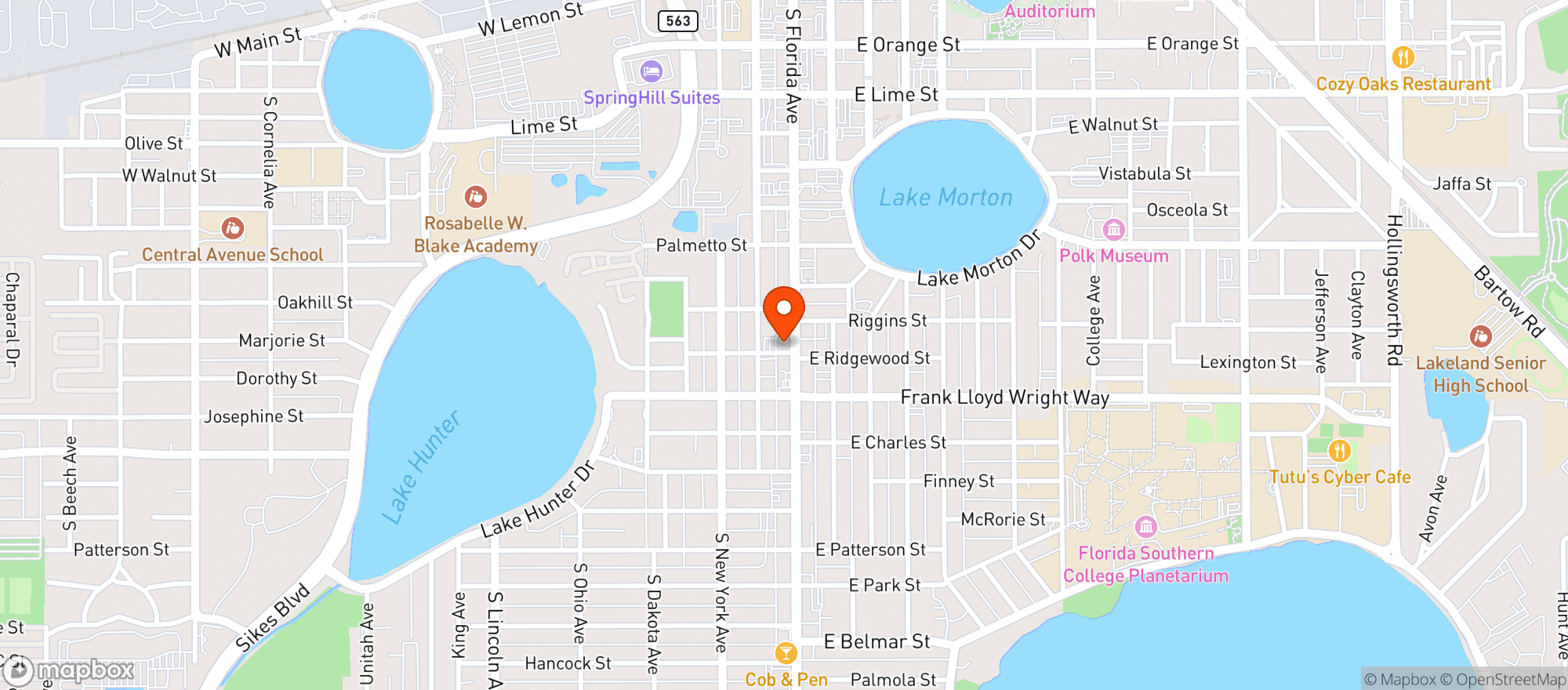Map showing Downtown In & Out