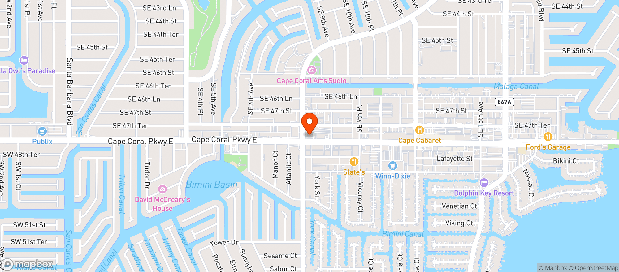 Map showing Walgreens Liquor