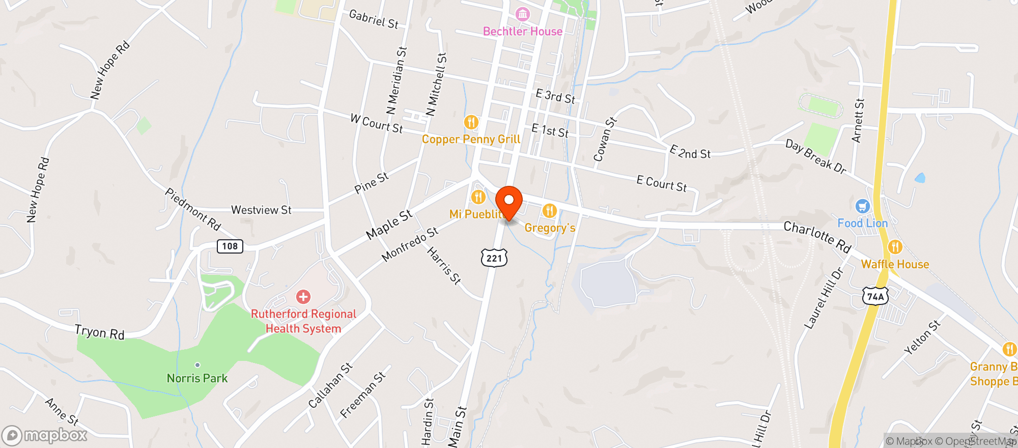Map showing Brothers Fast Stop
