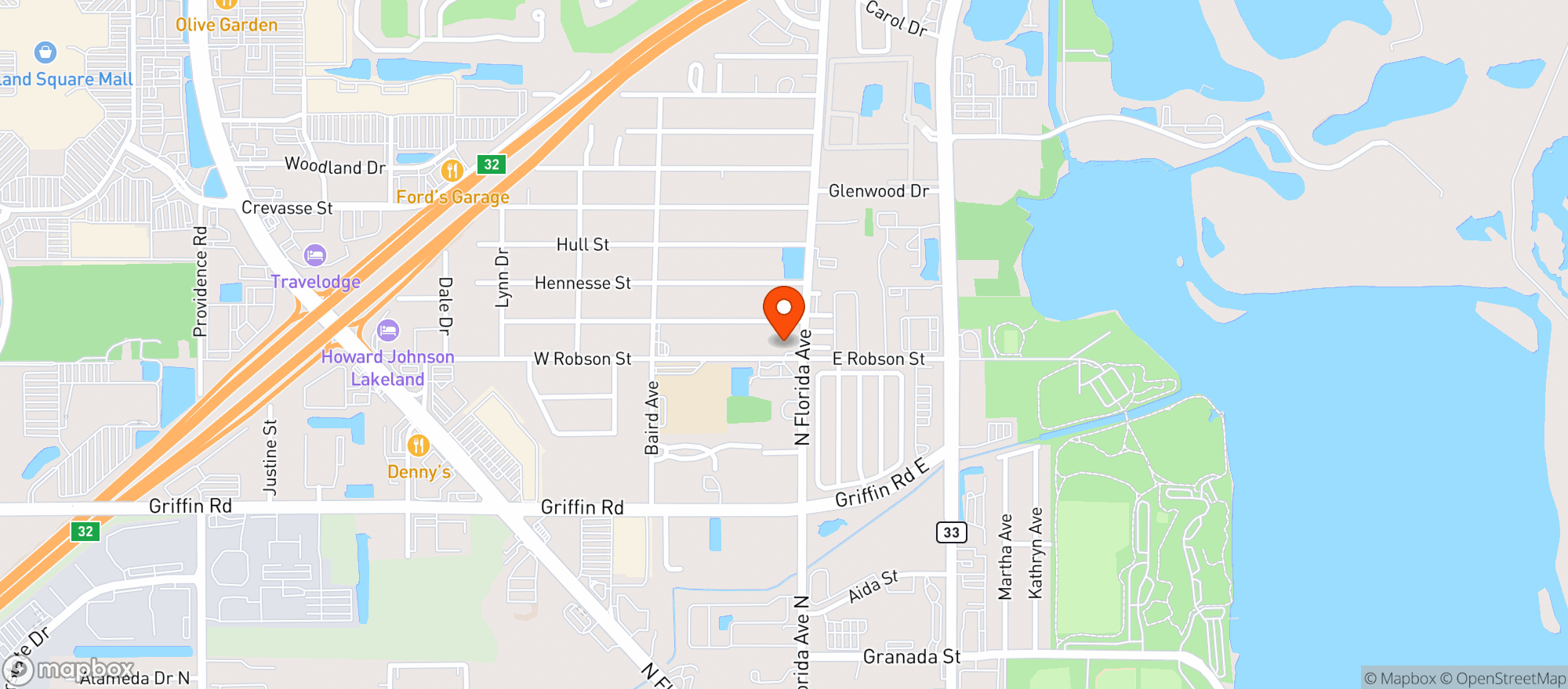 Map showing CIRCLE K (111 ROBSON ST)