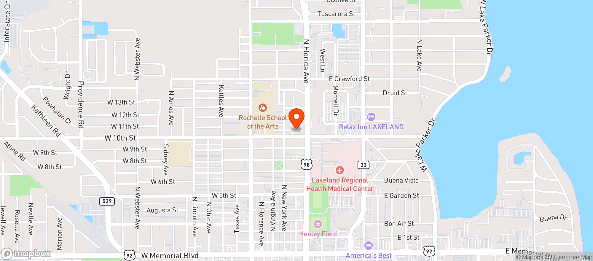 Map showing CIRCLE K (1410 N FLORIDA AVE)