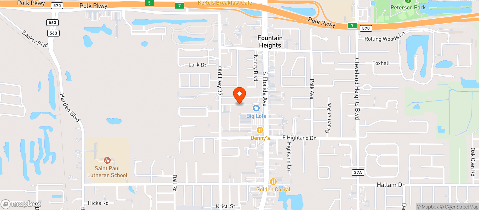 Map showing New Moon Sushi