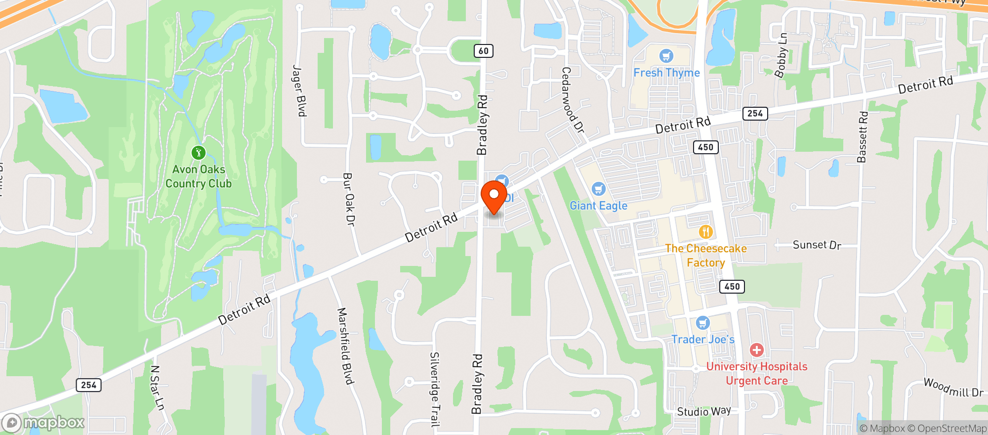 Map showing Cvs
