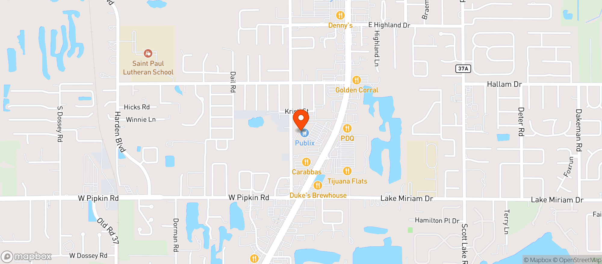 Map showing Publix
