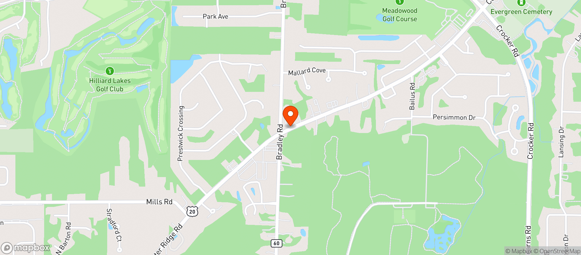 Map showing Bradley Beverage