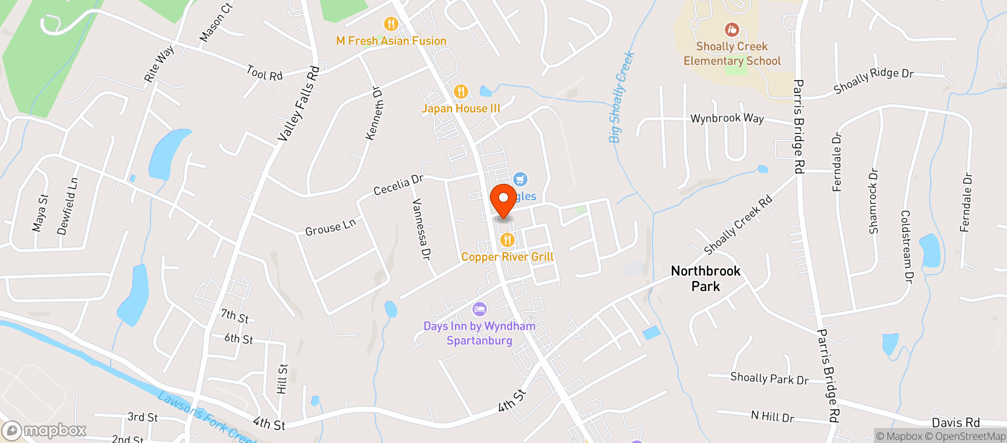 Map showing Eagle Liquor Beer & Wine