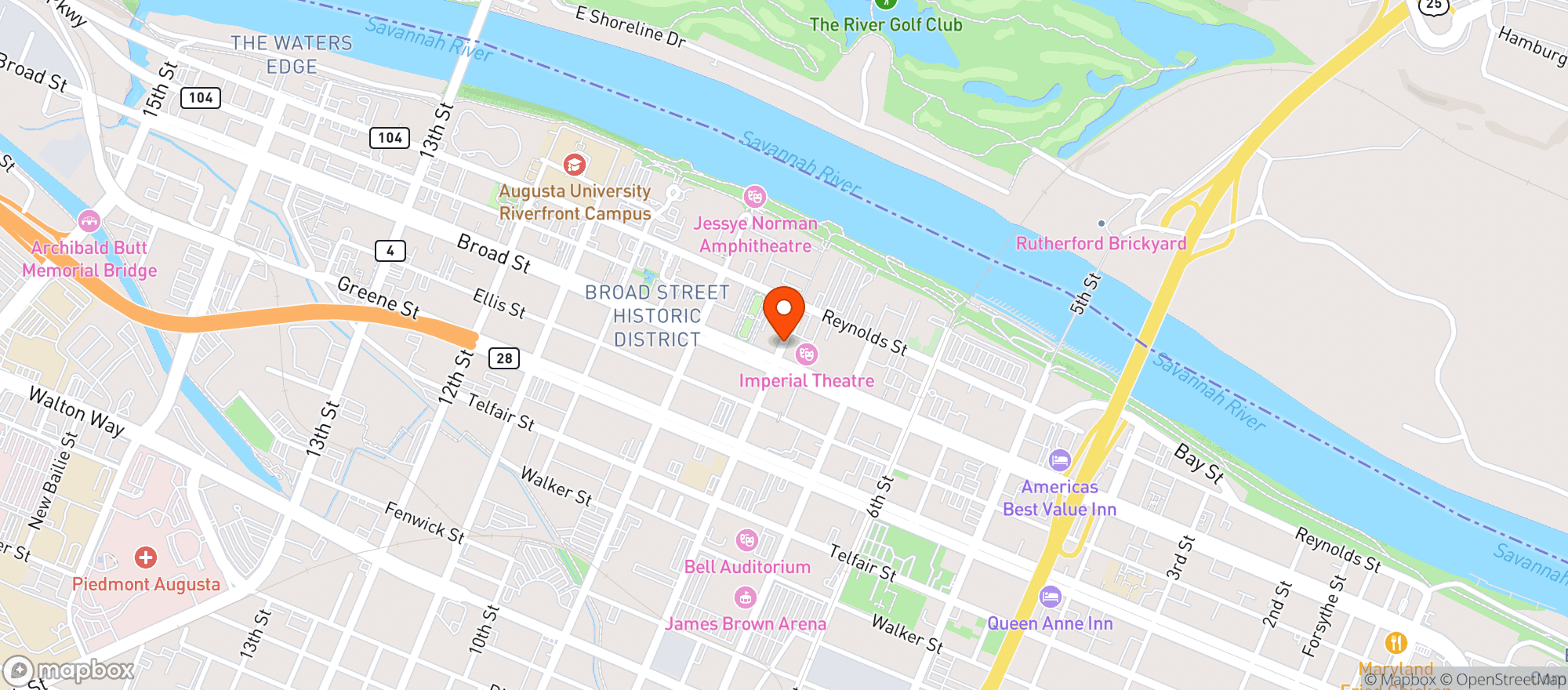 Map showing Joes Underground Cafe