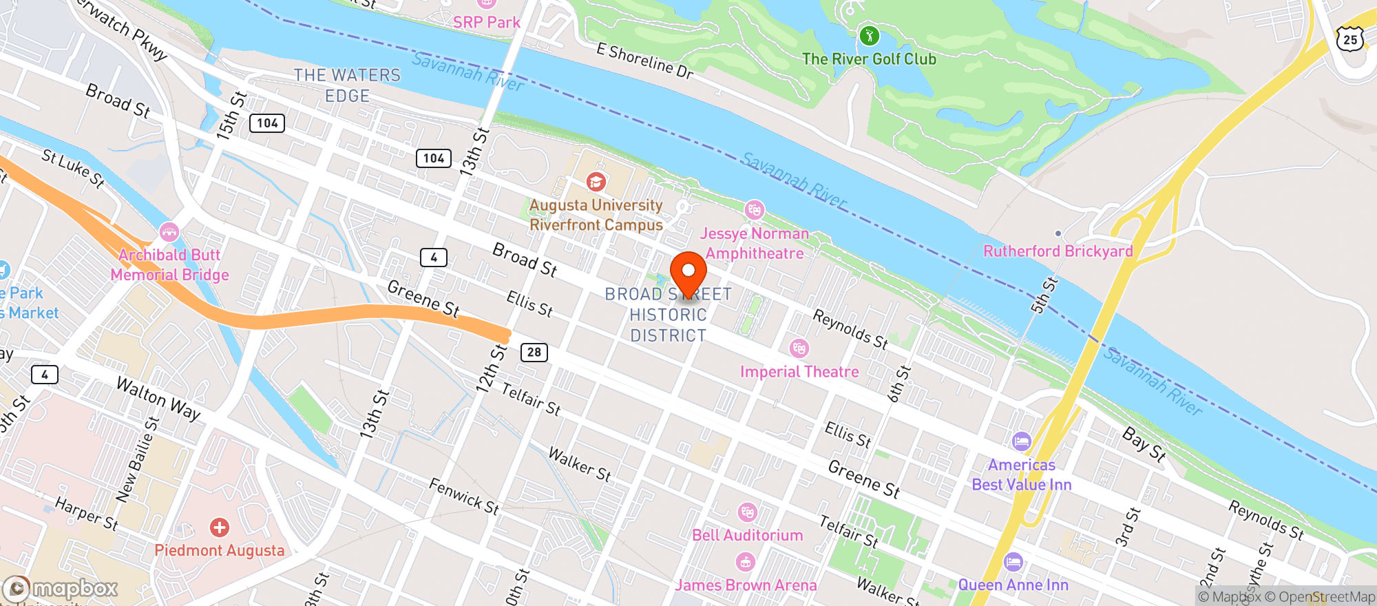 Map showing The Loft Augusta