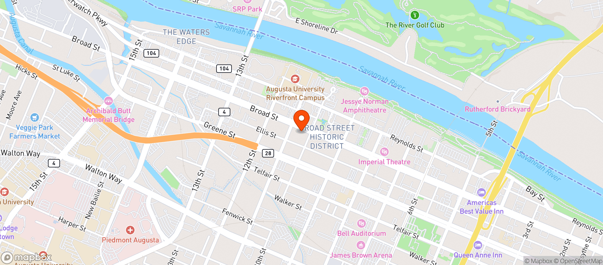 Map showing Downtown Corner Store