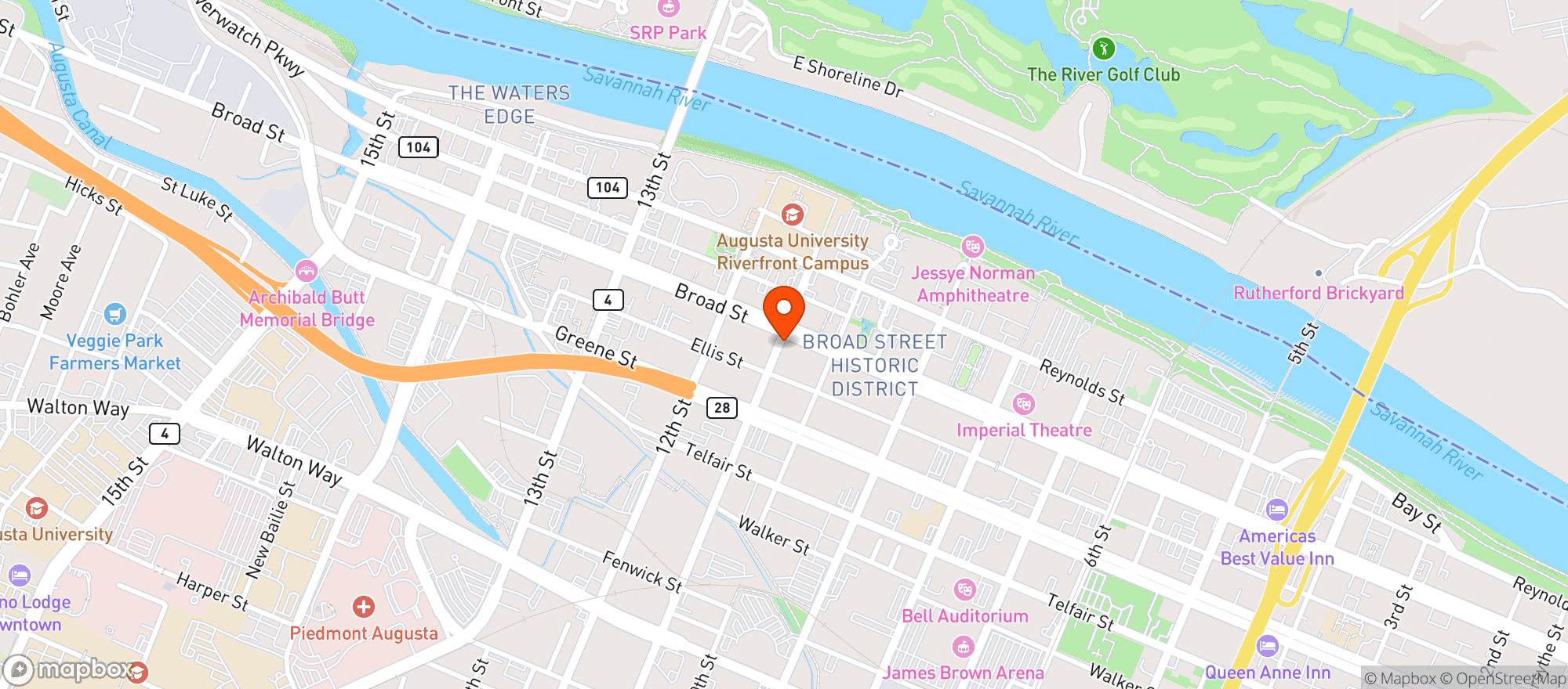 Map showing Metro Coffeehouse