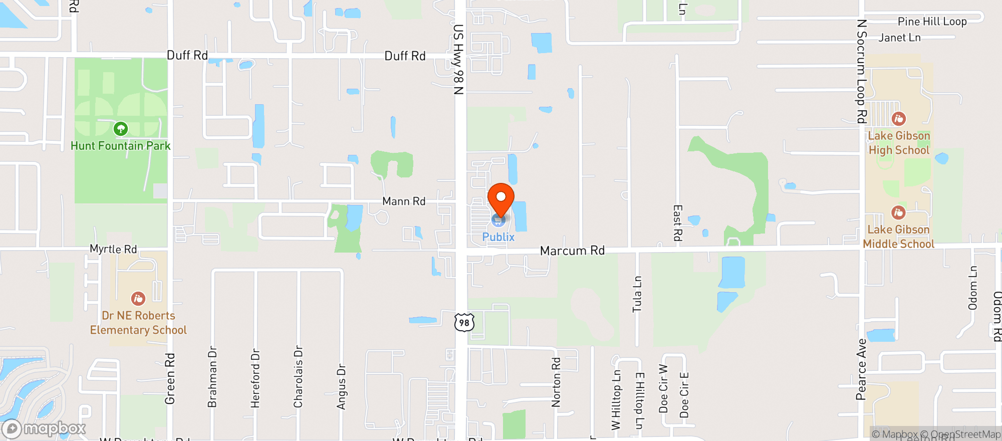 Map showing PUBLIX