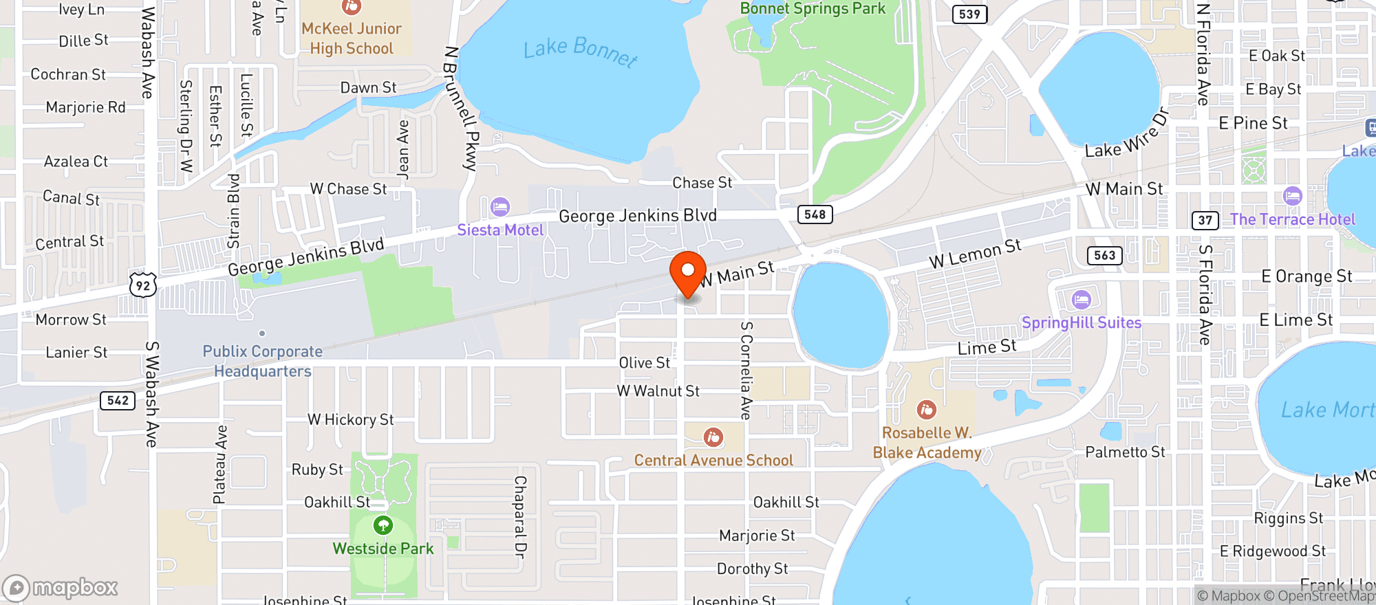 Map showing Vfw Inc Post #2297