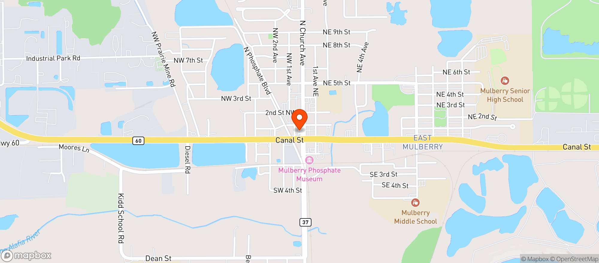 Map showing Church Street Shell