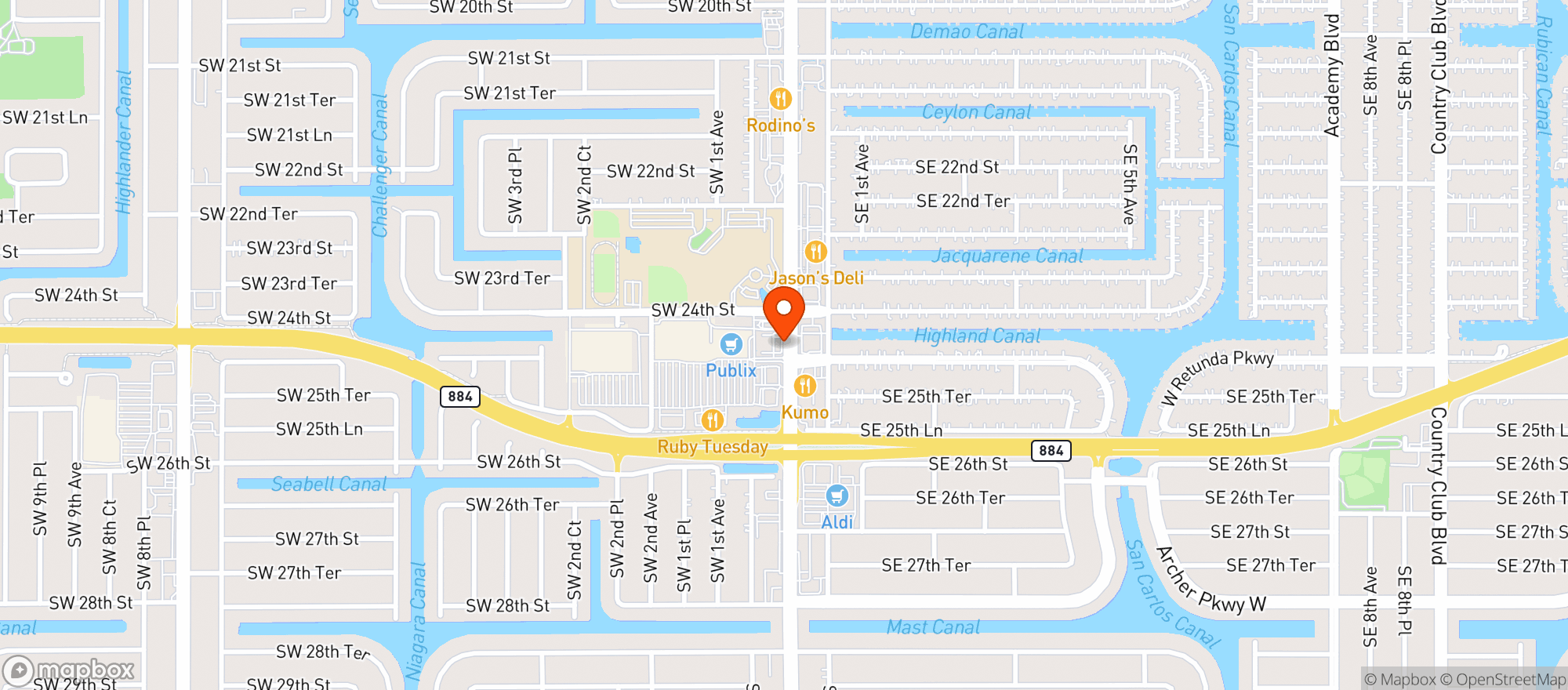 Map showing Target Store