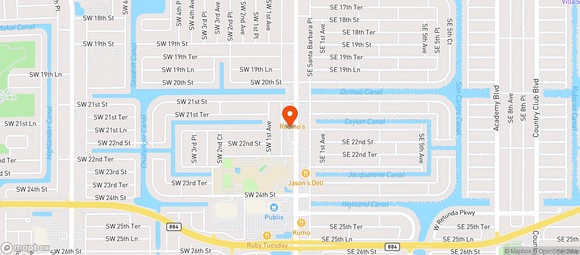 Map showing CAPE FOOD MART-42200