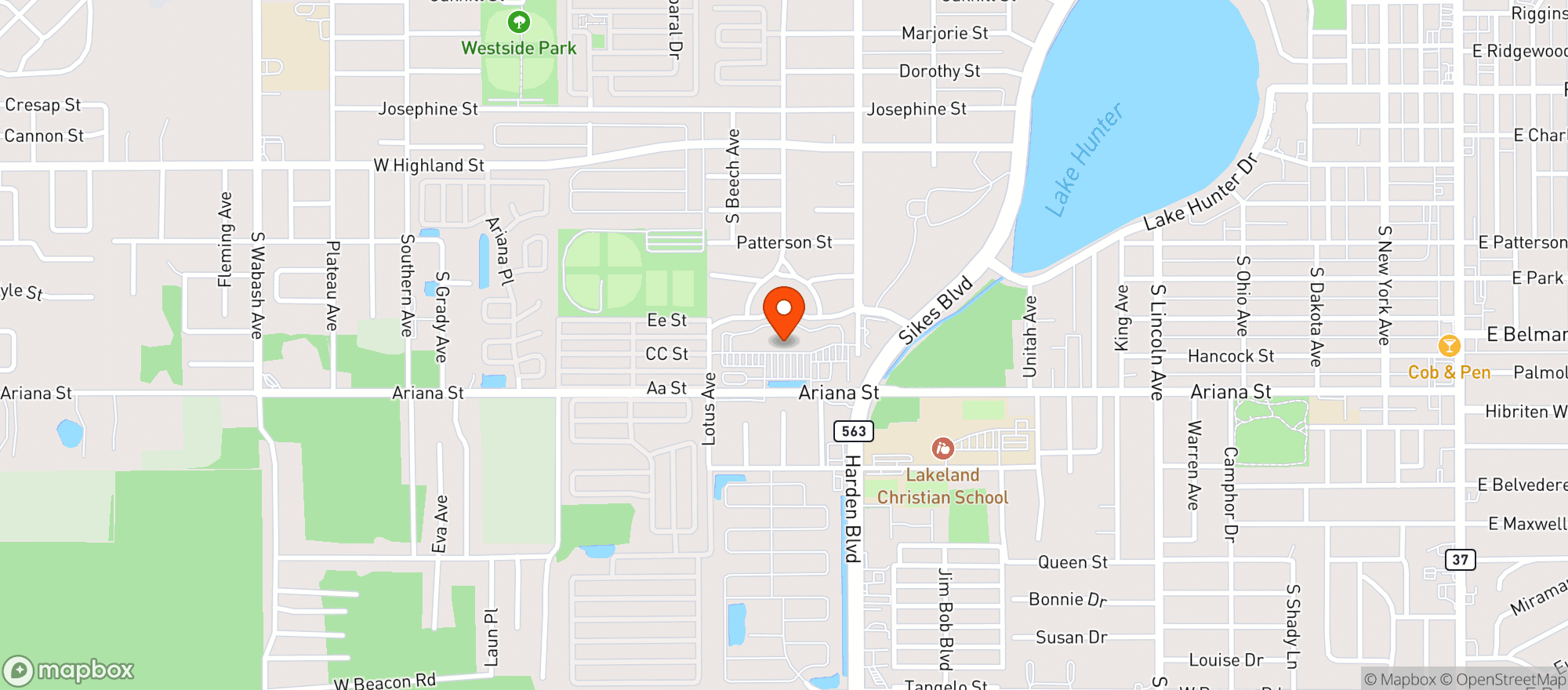 Map showing Harveys Supermarket #1712