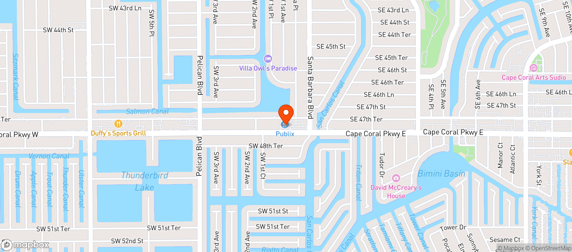 Map showing Publix