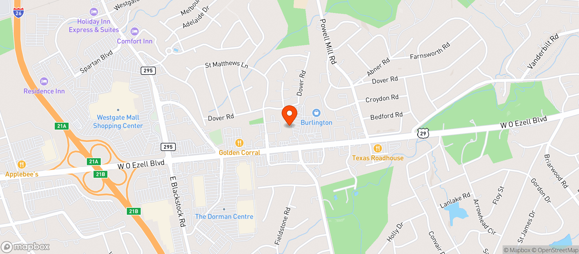 Map showing Your Cbd Store - Spartanburg, Sc