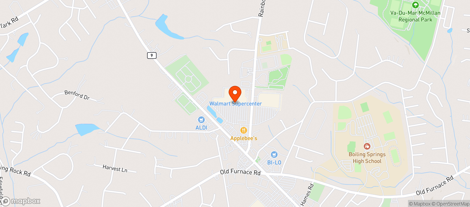 Map showing Walmart Supercenter