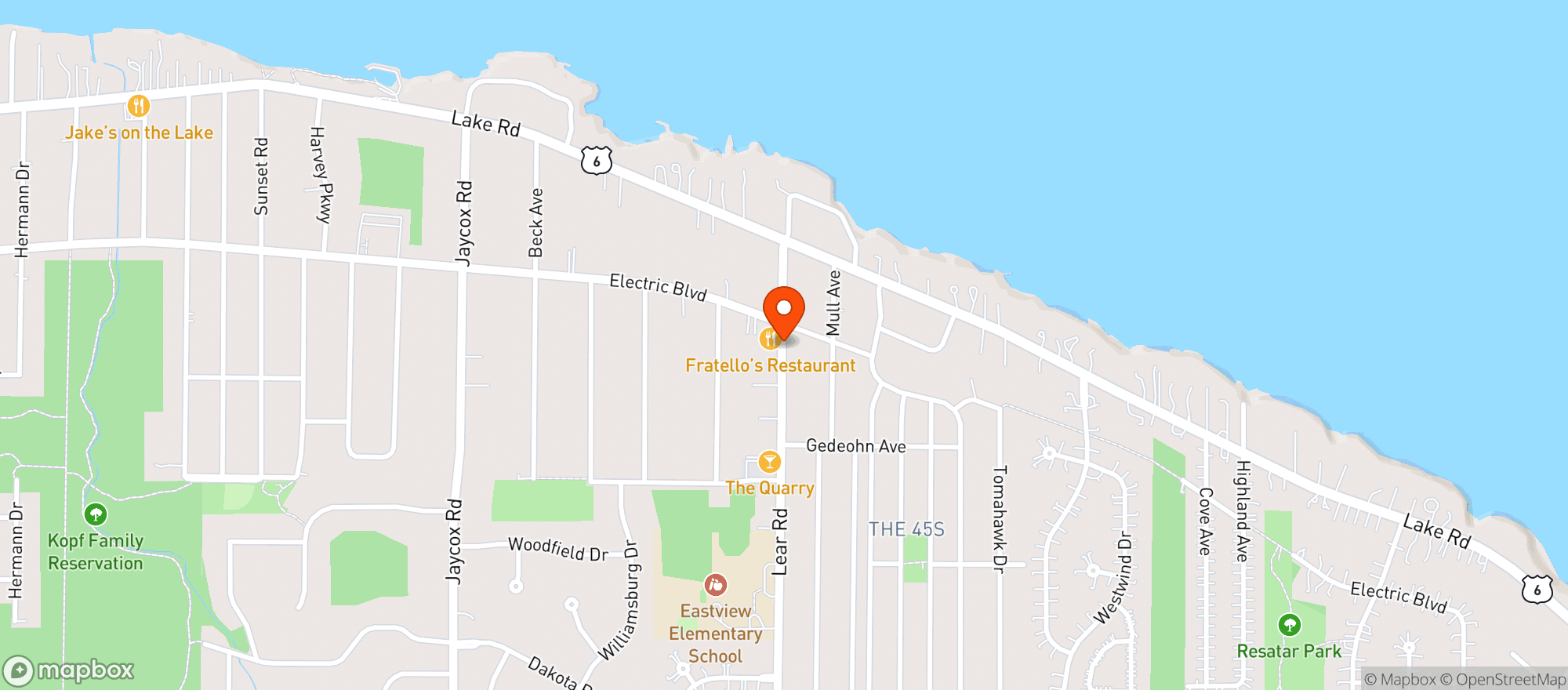 Map showing Avon Lake Food Mart