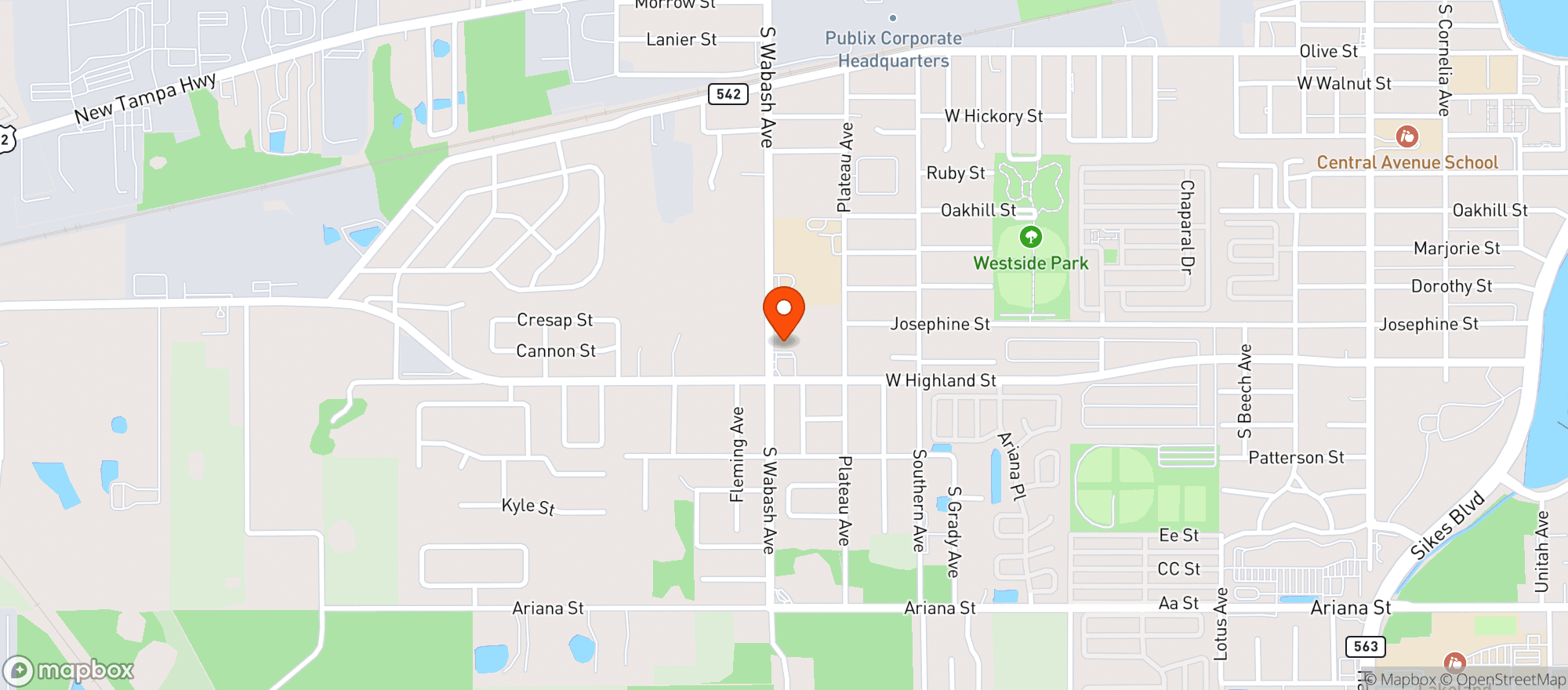 Map showing Sunny's Citgo Food Mart