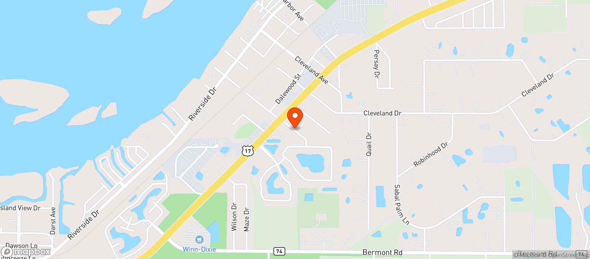 Map showing Moose Lodge