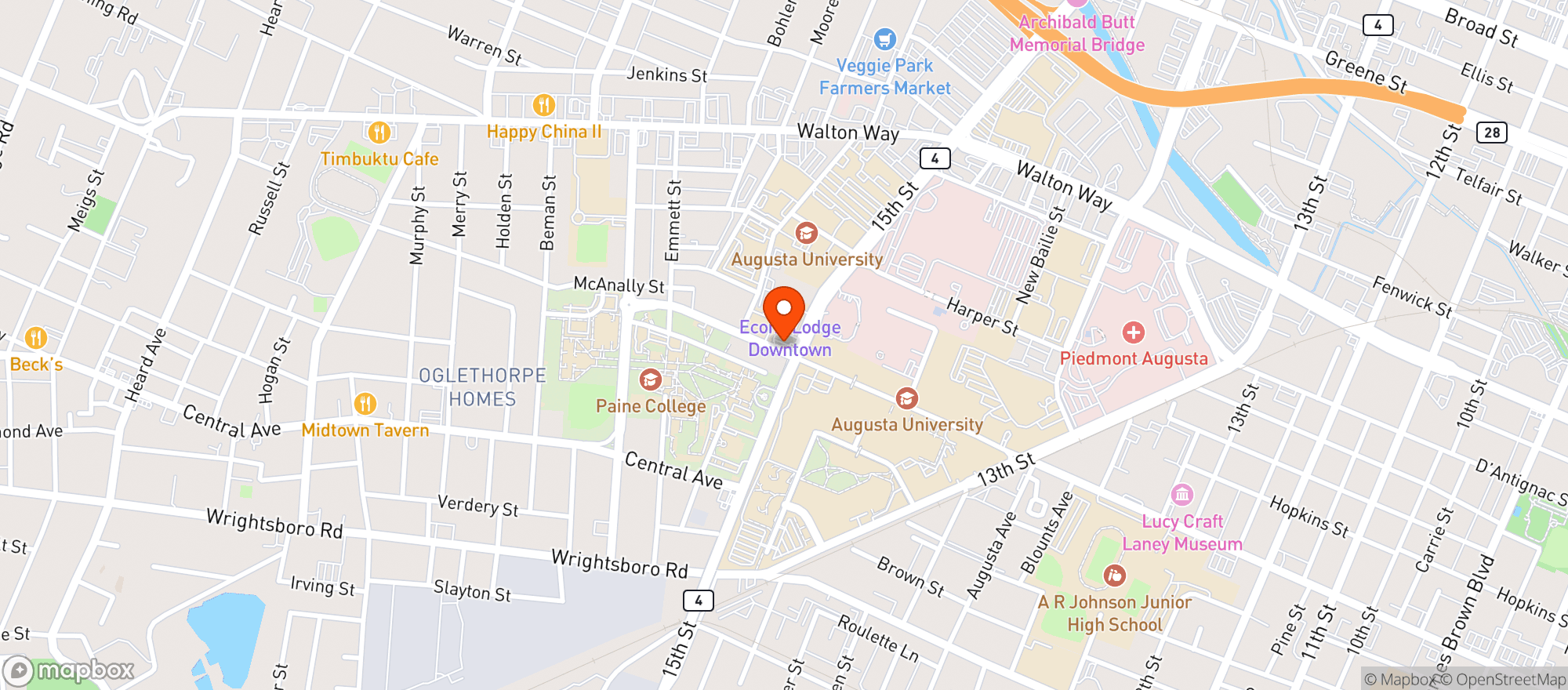 Map showing Circle K