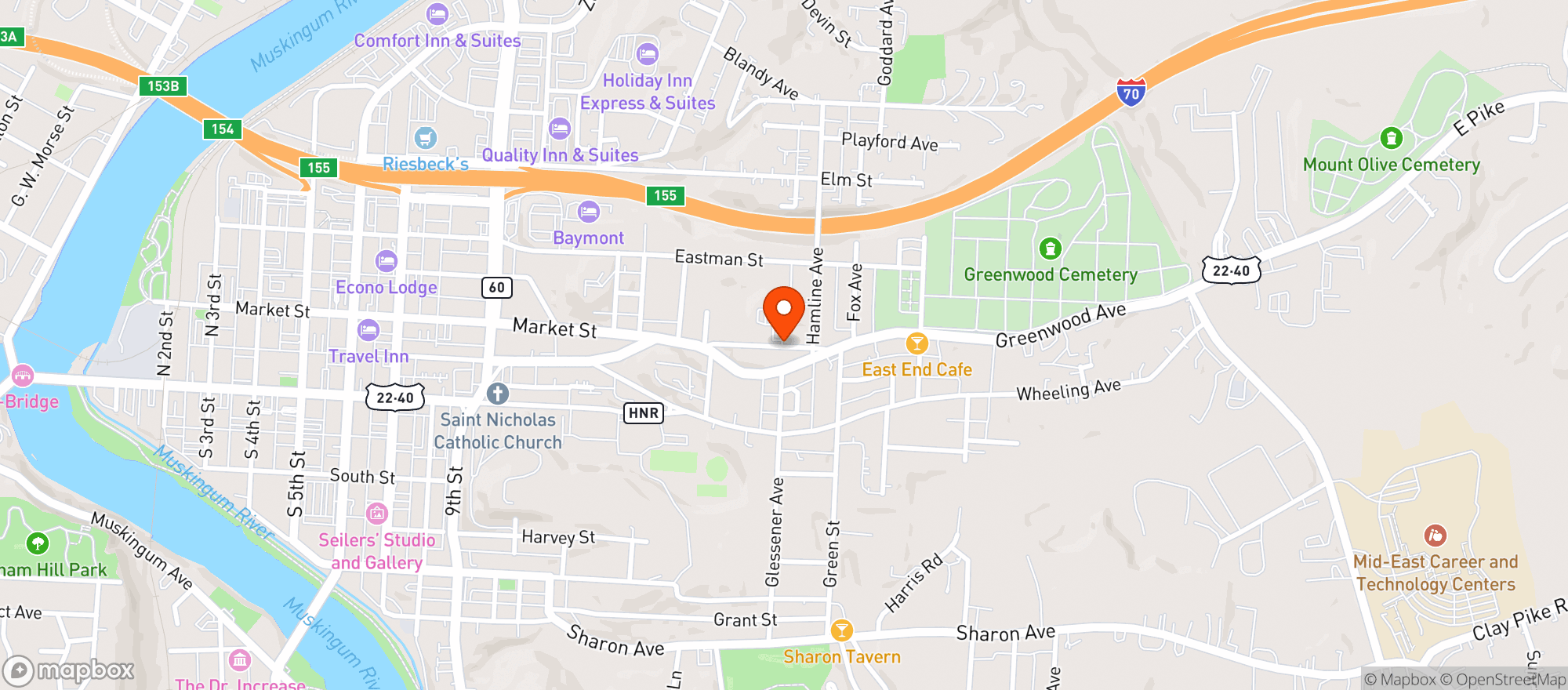 Map showing Eagles Lodge