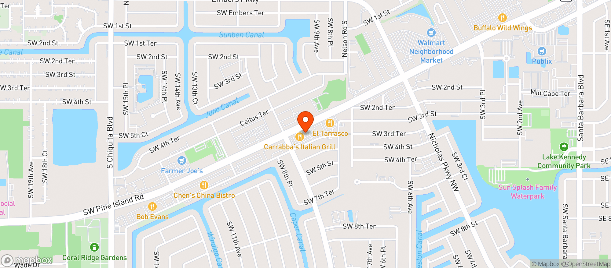 Map showing Hurricane Grill & Wings
