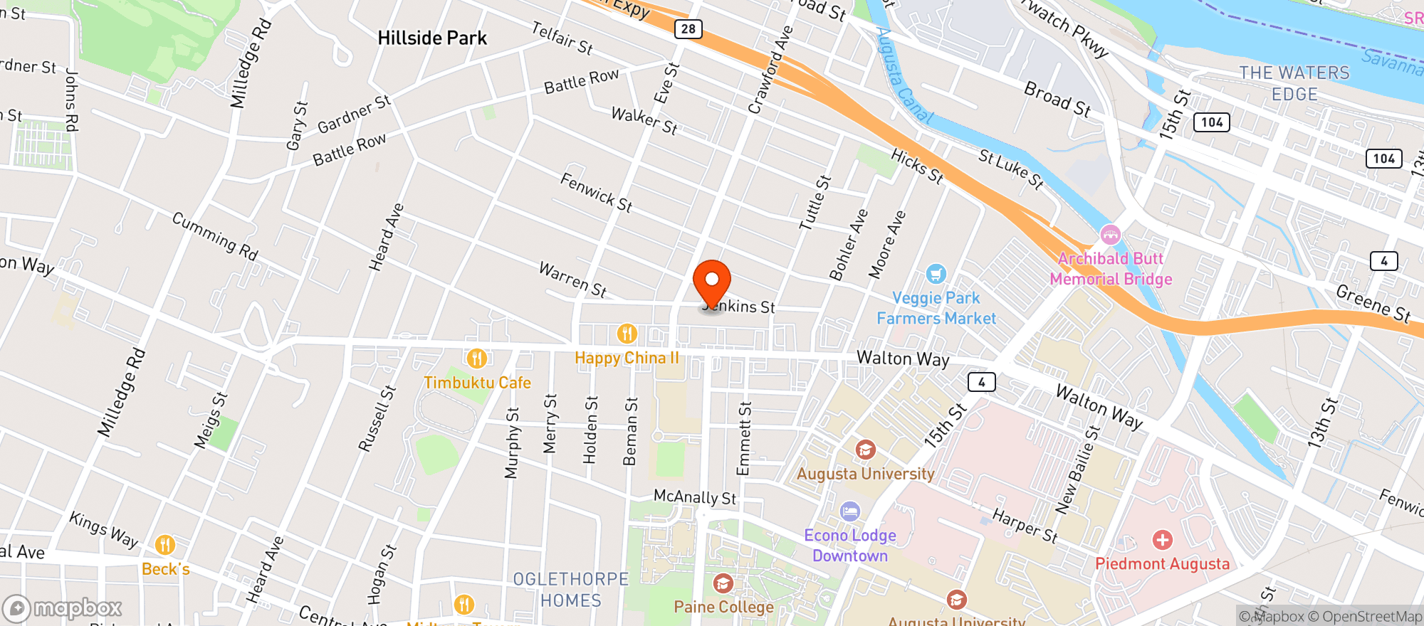 Map showing Circle K