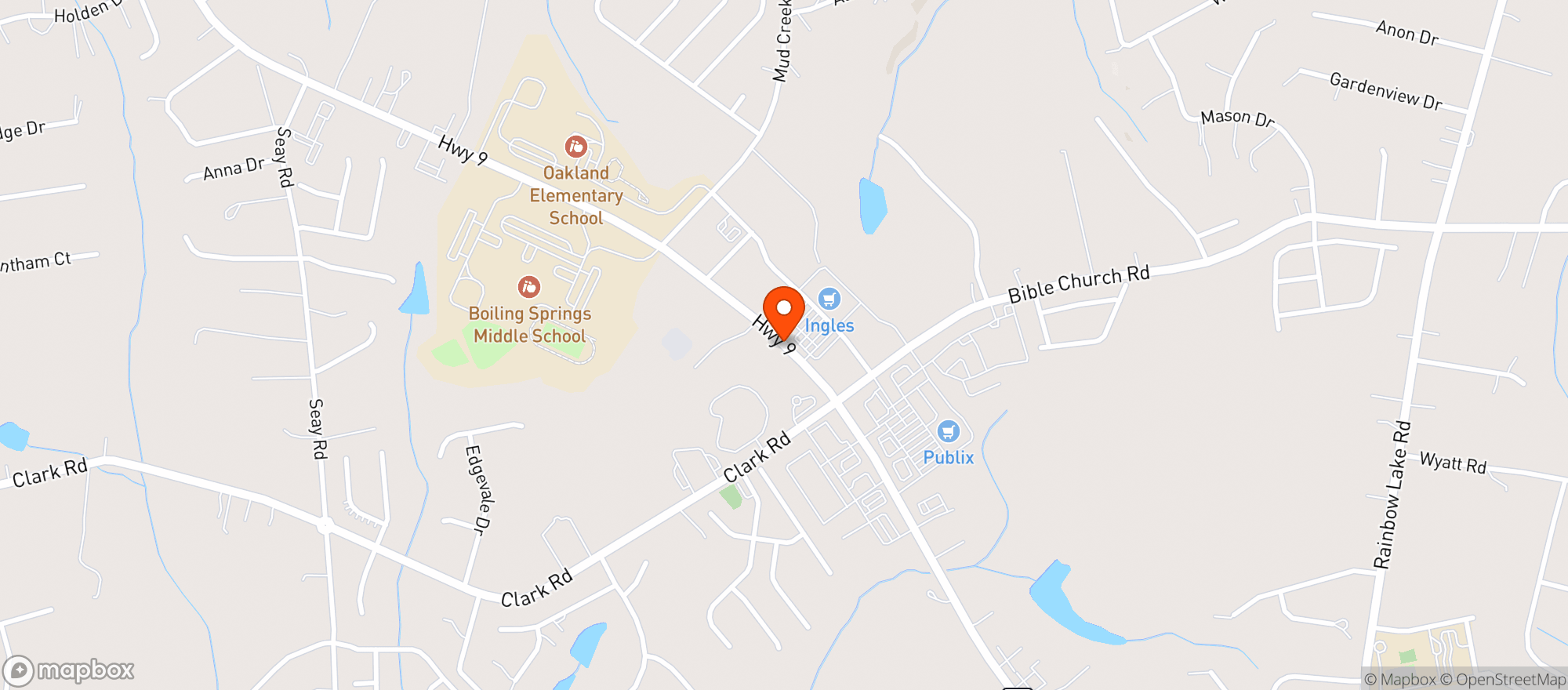Map showing Ingles Supermarket