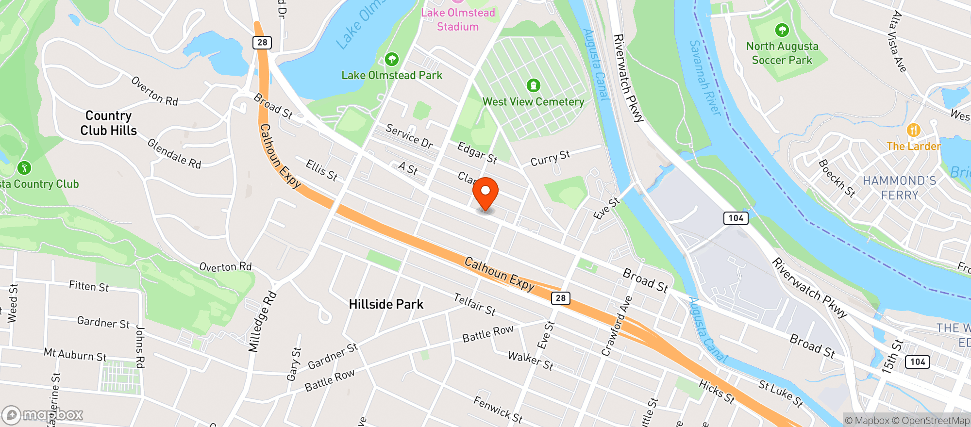 Map showing Mom & Pops