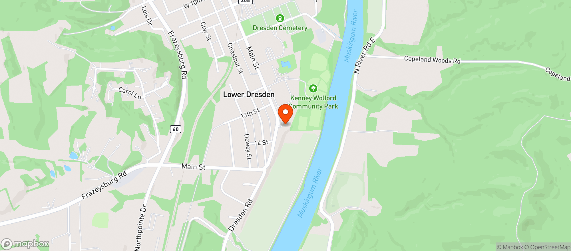 Map showing American Legion Post 399
