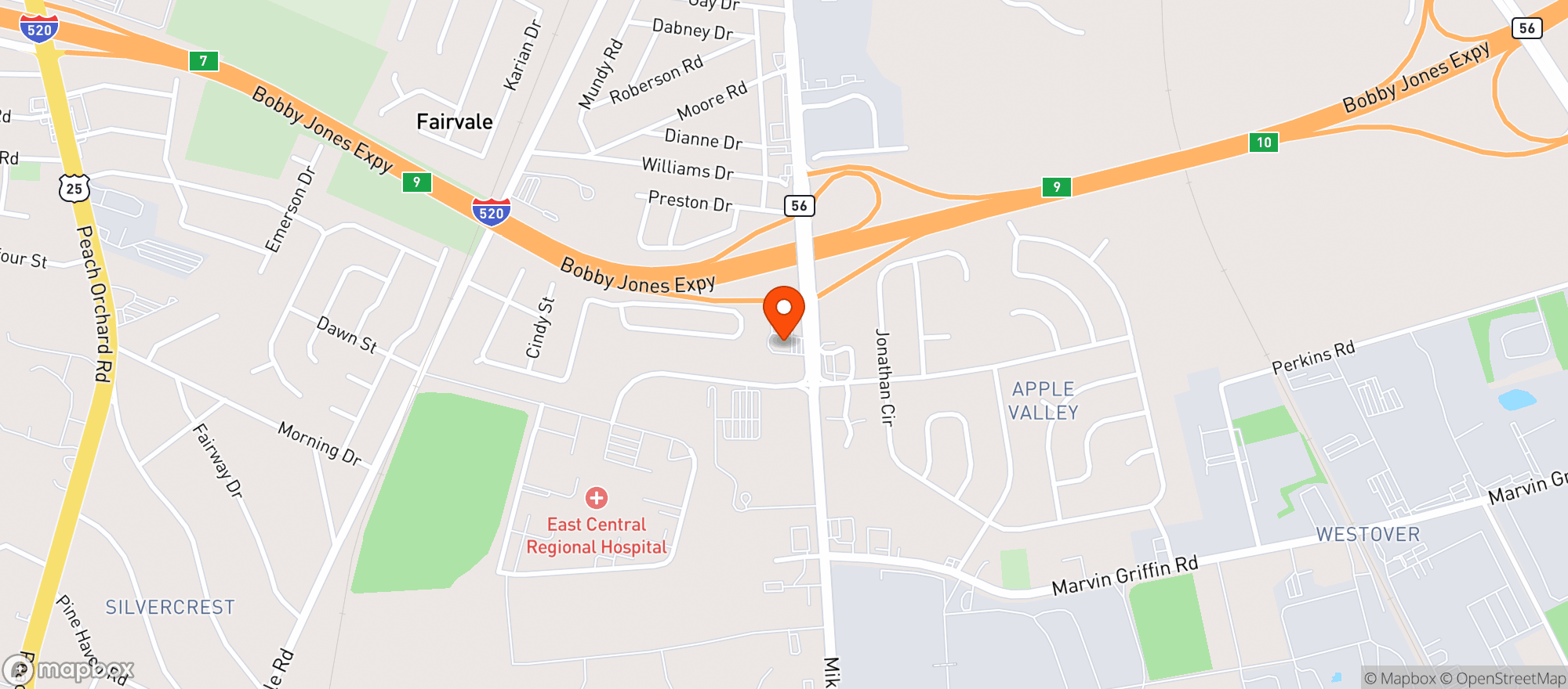 Map showing C Mart