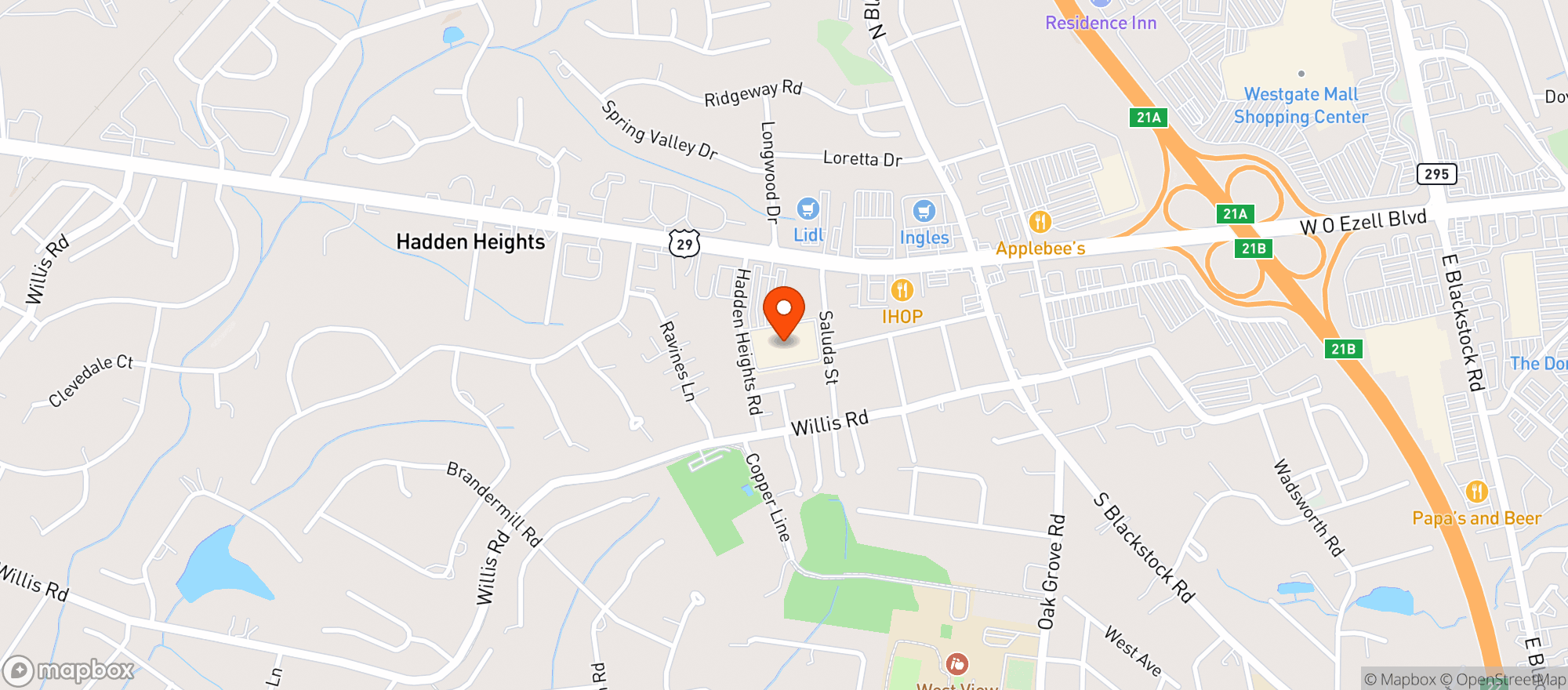 Map showing Target - Spartanburg