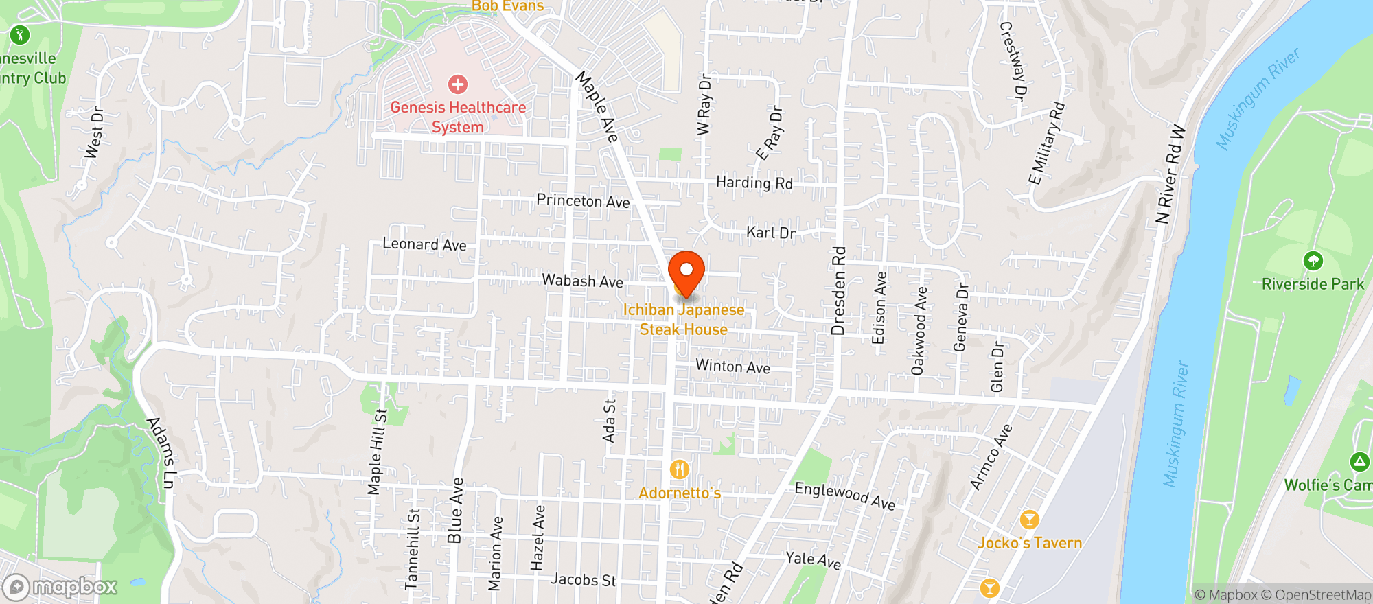 Map showing Russo's Wood Fired Pizza