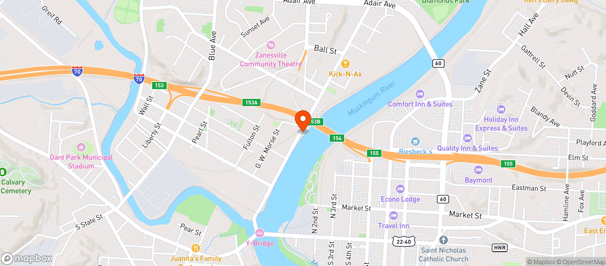 Map showing Terrys Tavern