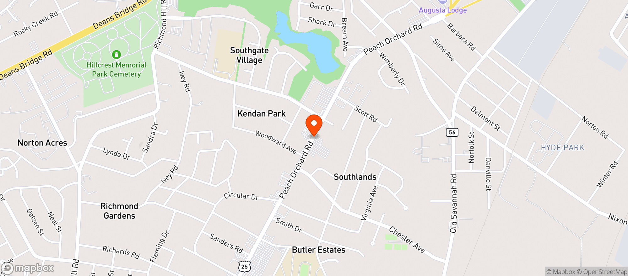 Map showing Road Runner Cafe