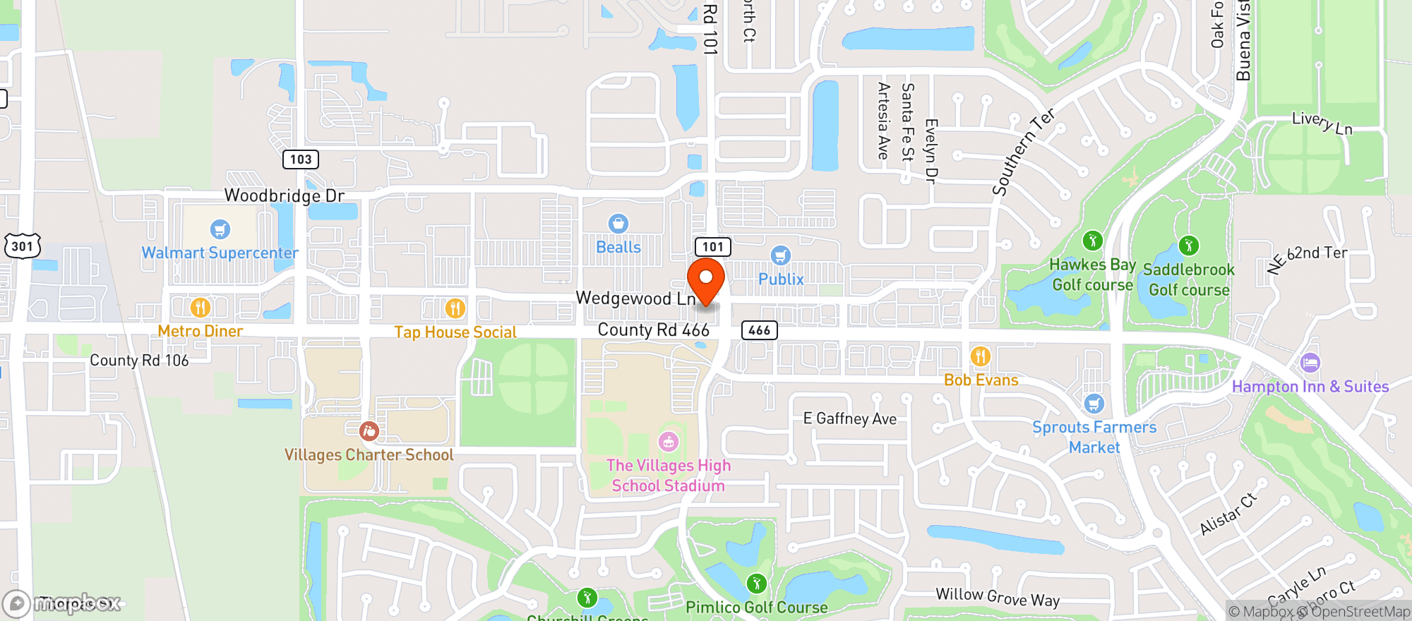 Map showing Cvs