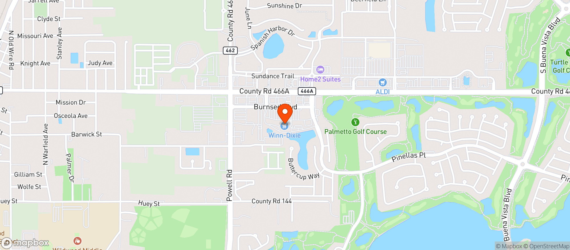 Map showing Winn Dixie