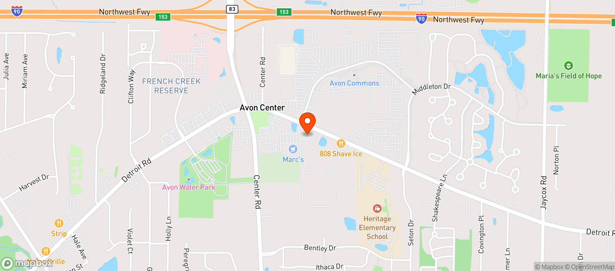 Map showing Vitamin Shoppe - Avon