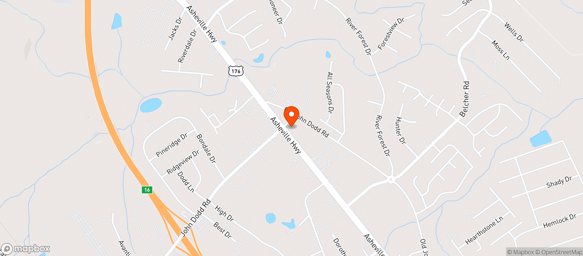Map showing S & J Mart